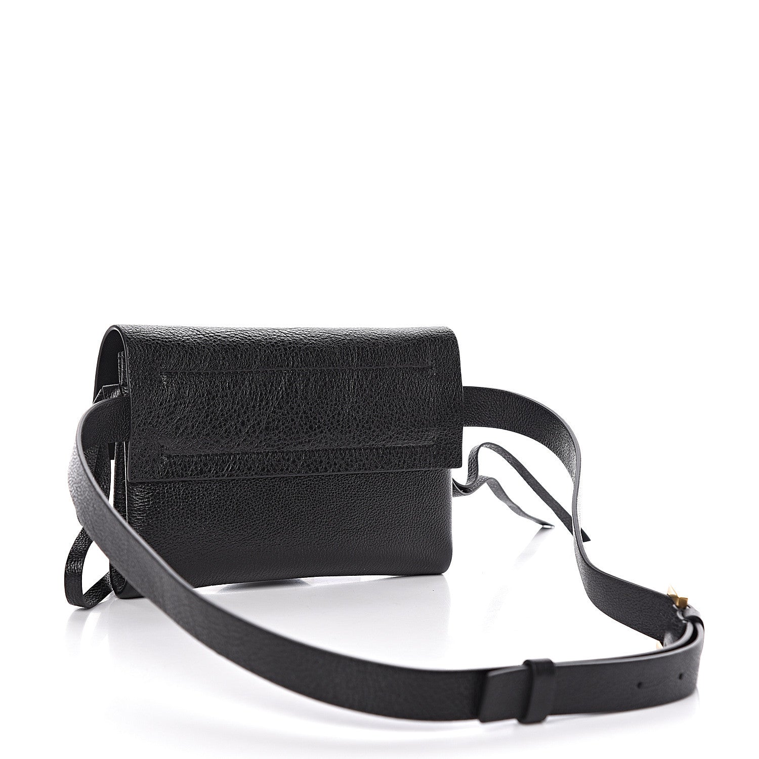 Valentino Garavani Textured Patent Calfskin VRing Belt Bag 95 Black 3 of 9