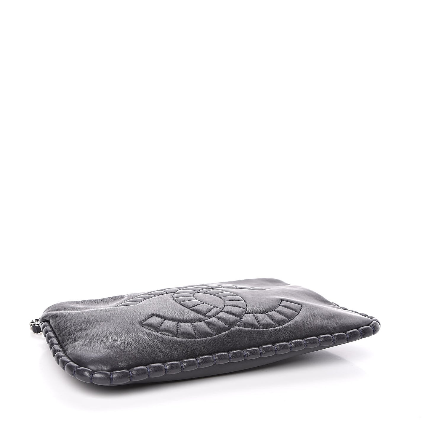 Calfskin On the Bund Pochette Dark Navy Blue