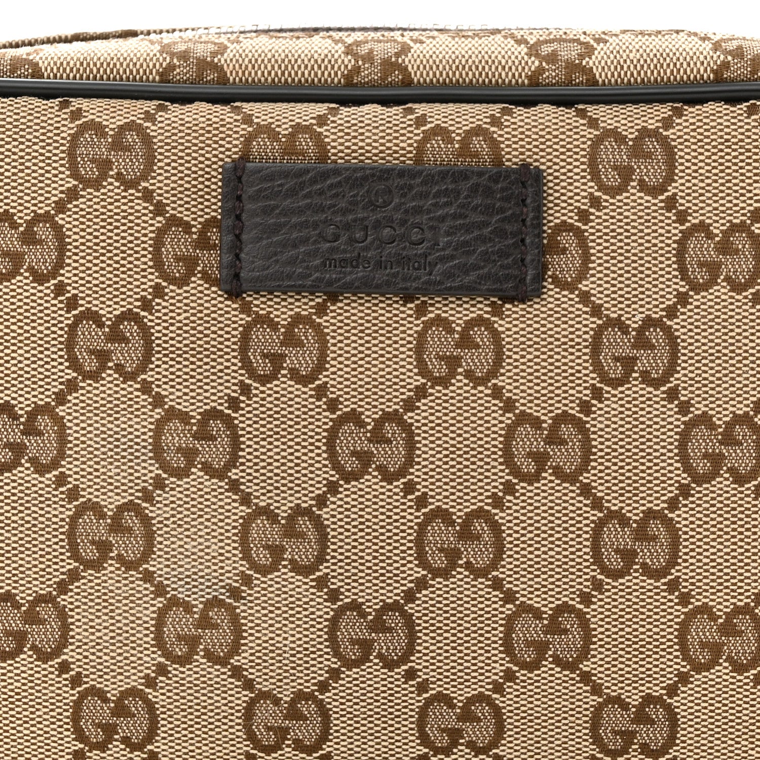 Gucci Monogram Dollar Calfskin Belt Bag Beige Ebony Testa di Moro Marrone Scuro 8 of 12