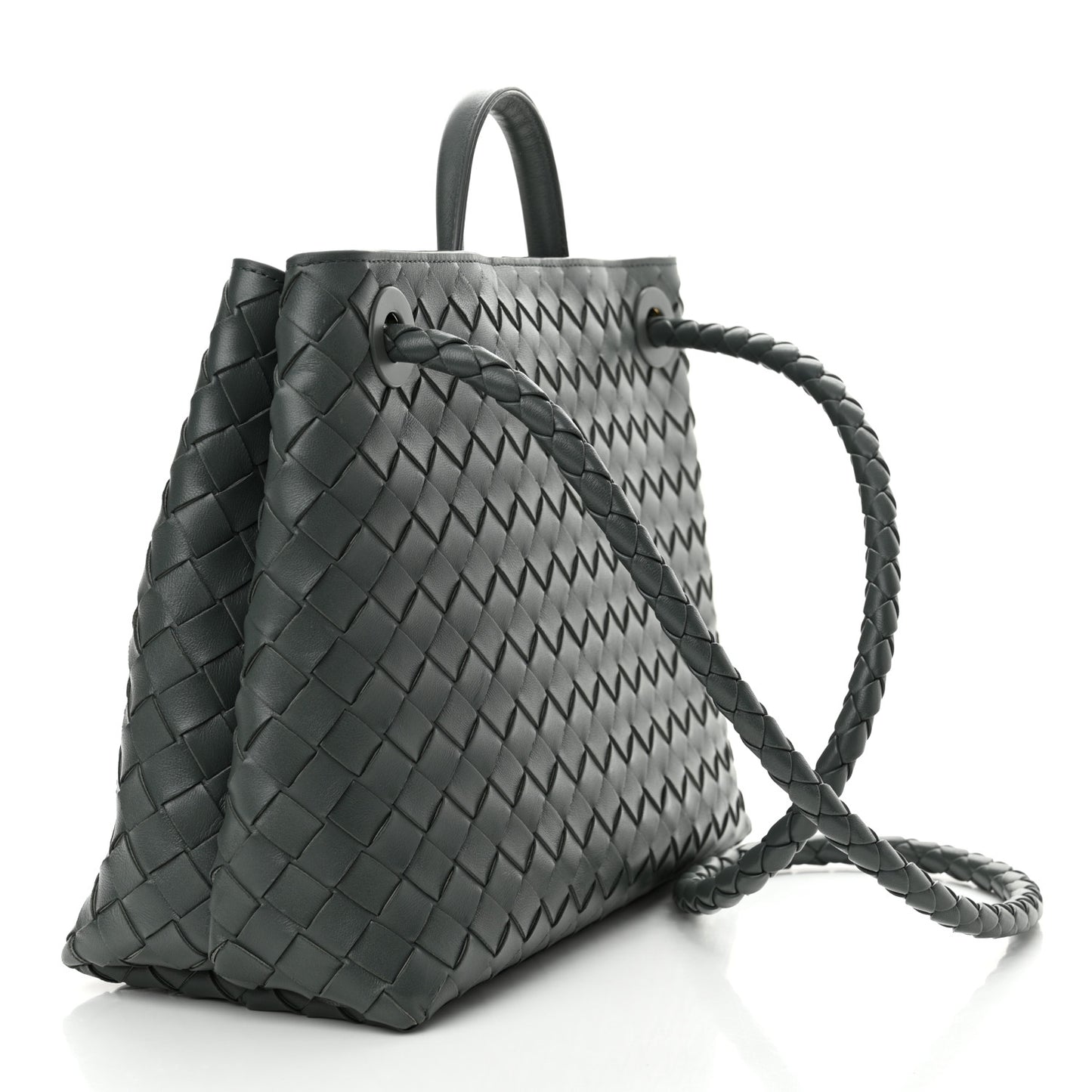 Nappa Intrecciato Medium Andiamo Shoulder Bag Slate
