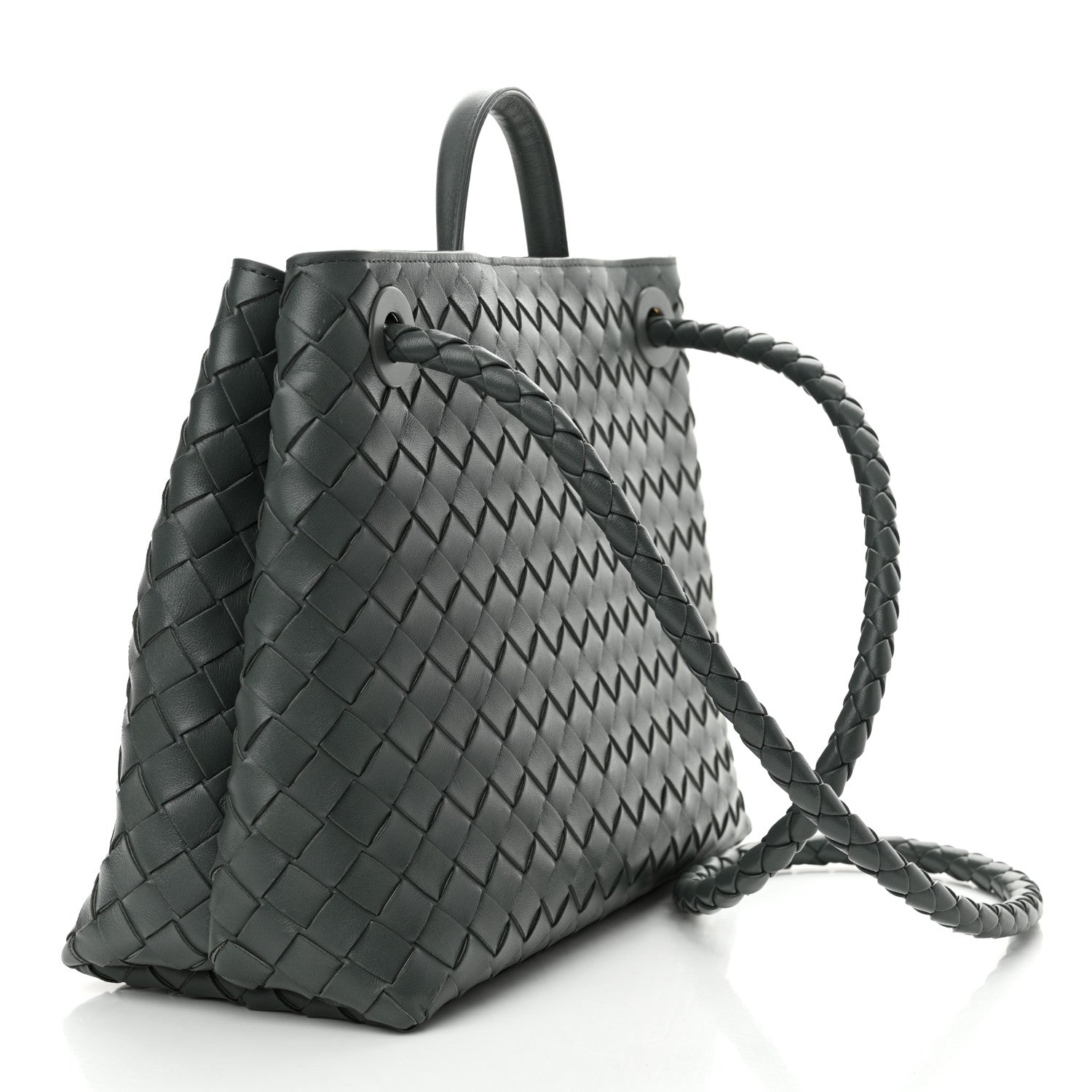 Bottega Veneta Nappa Intrecciato Medium Andiamo Shoulder Bag Slate 3 of 10