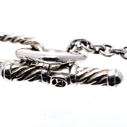 David Yurman Sterling Silver 18K Yellow Gold Cable Heart Charm Bracelet 4 of 5