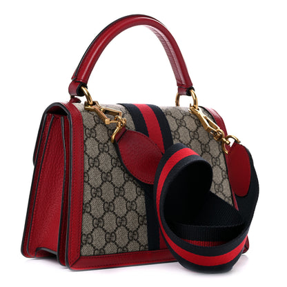 Gucci GG Supreme Monogram Small Queen Margaret Top Handle Bag Red 1 of 12