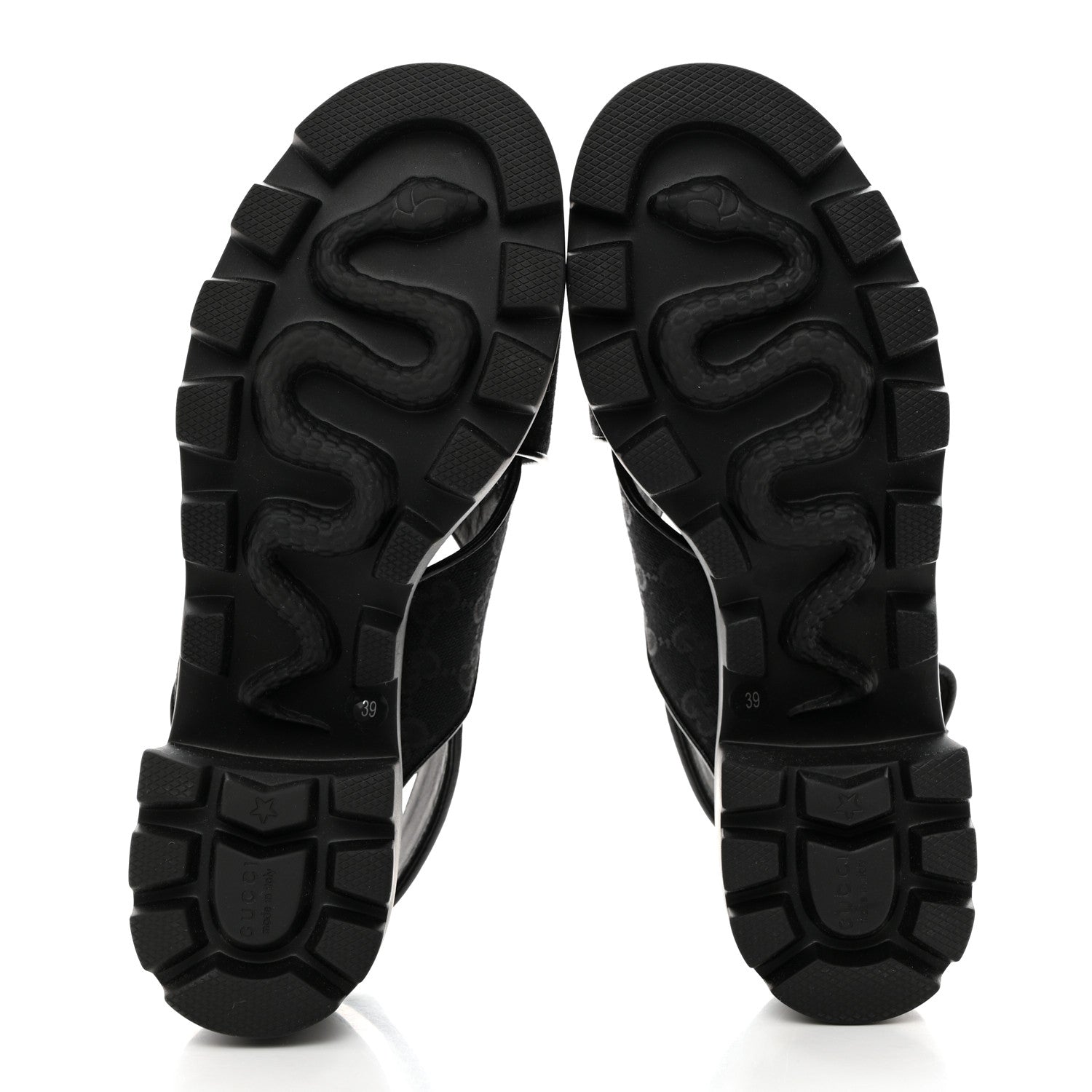 Gucci Monogram Granada Kid Trip 40/72mm Lug Sole Sandals 39 Black 5 of 9