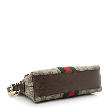 Gucci GG Supreme Monogram Textured Dollar Calfskin Web Small Ophidia Dome Shoulder Bag Beige Ebony New Acero 6 of 20