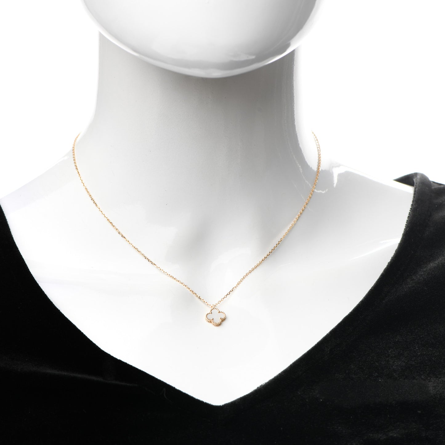 18K Yellow Gold Mother of Pearl Sweet Alhambra Pendant Necklace
