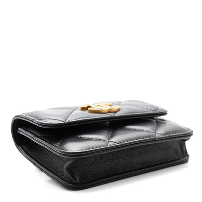 Chanel Lambskin Enamel Quilted Pending CC Flap Belt Bag Black 4 of 11