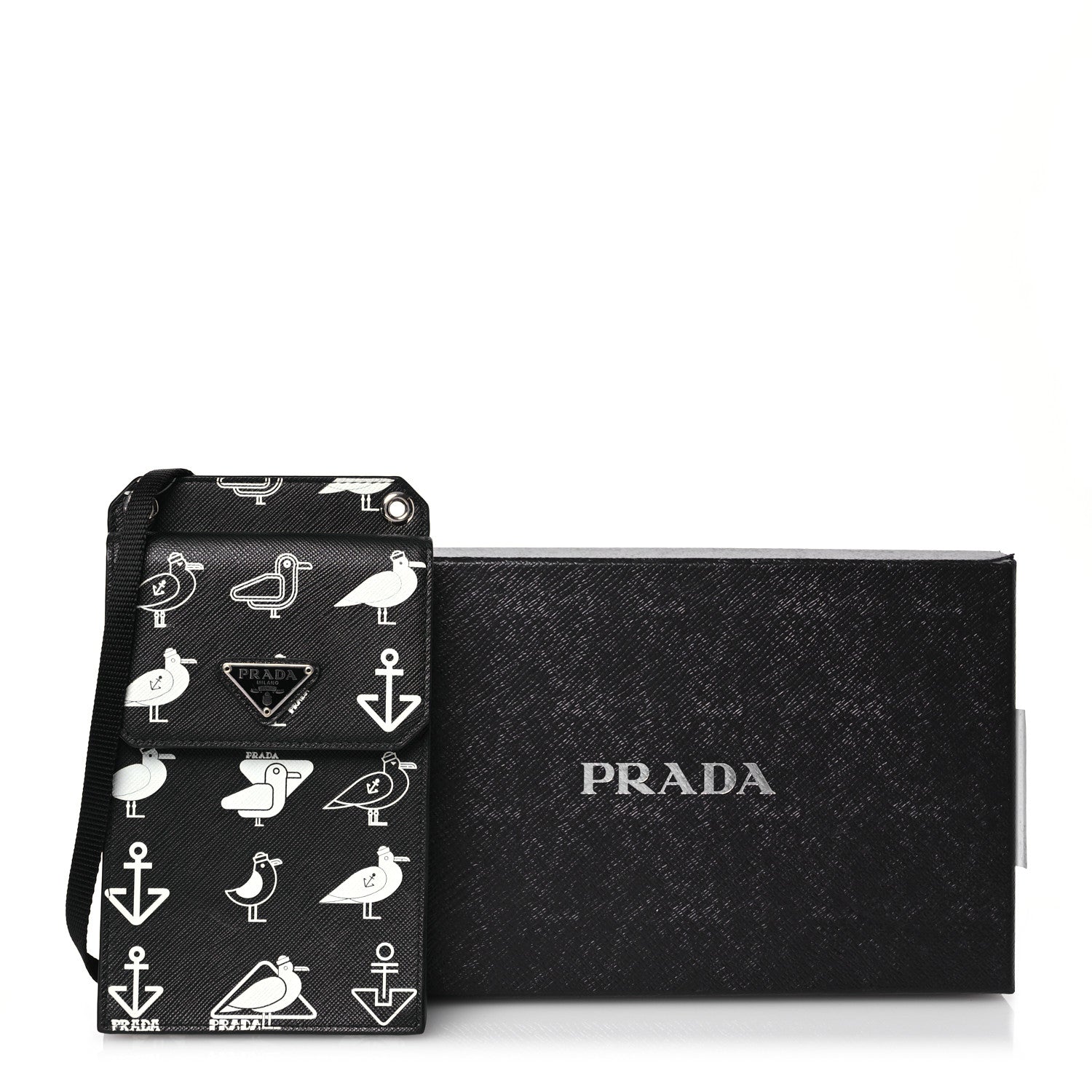 Prada Saffiano Seagull Smartphone Case Black 13 of 13