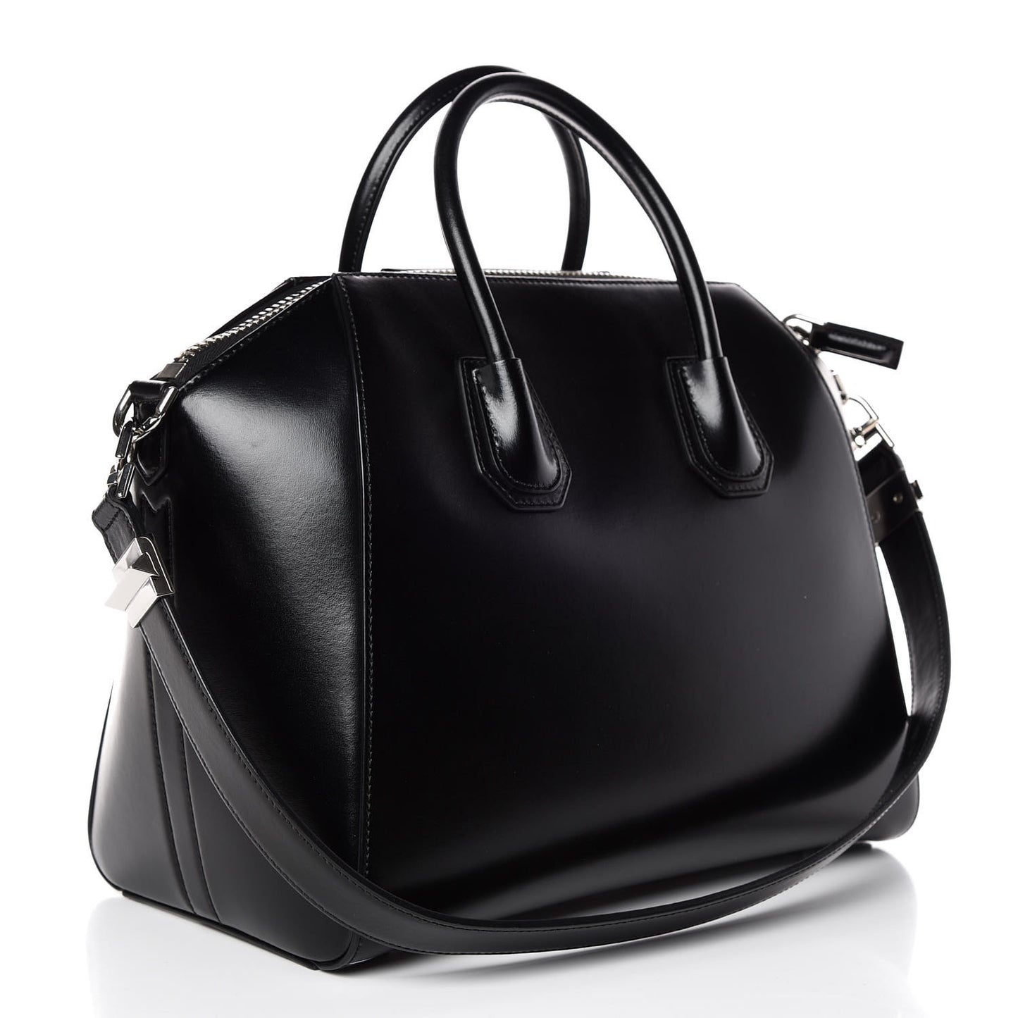 Shiny Lord Calfskin Medium Antigona Black