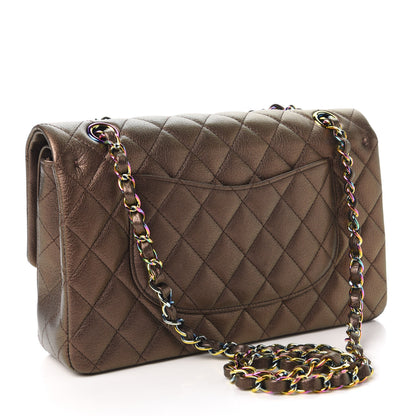 Chanel Iridescent Goatskin Quilted Medium Double Flap Bronze 3 of 10