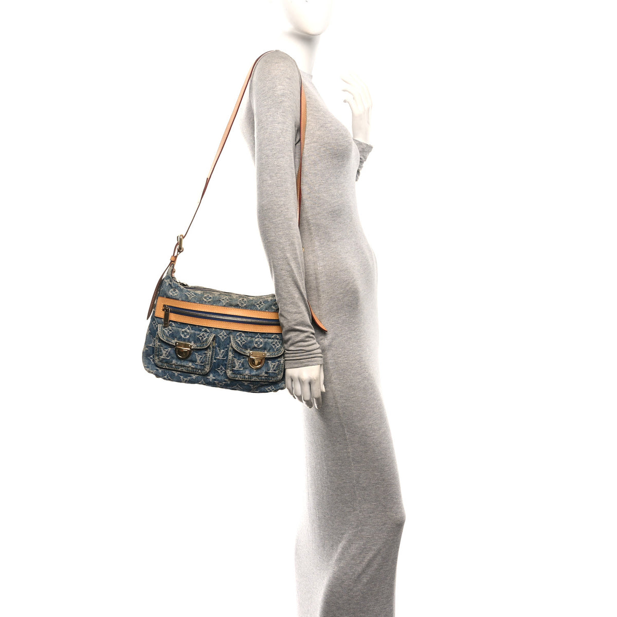 Monogram Denim Baggy PM Blue