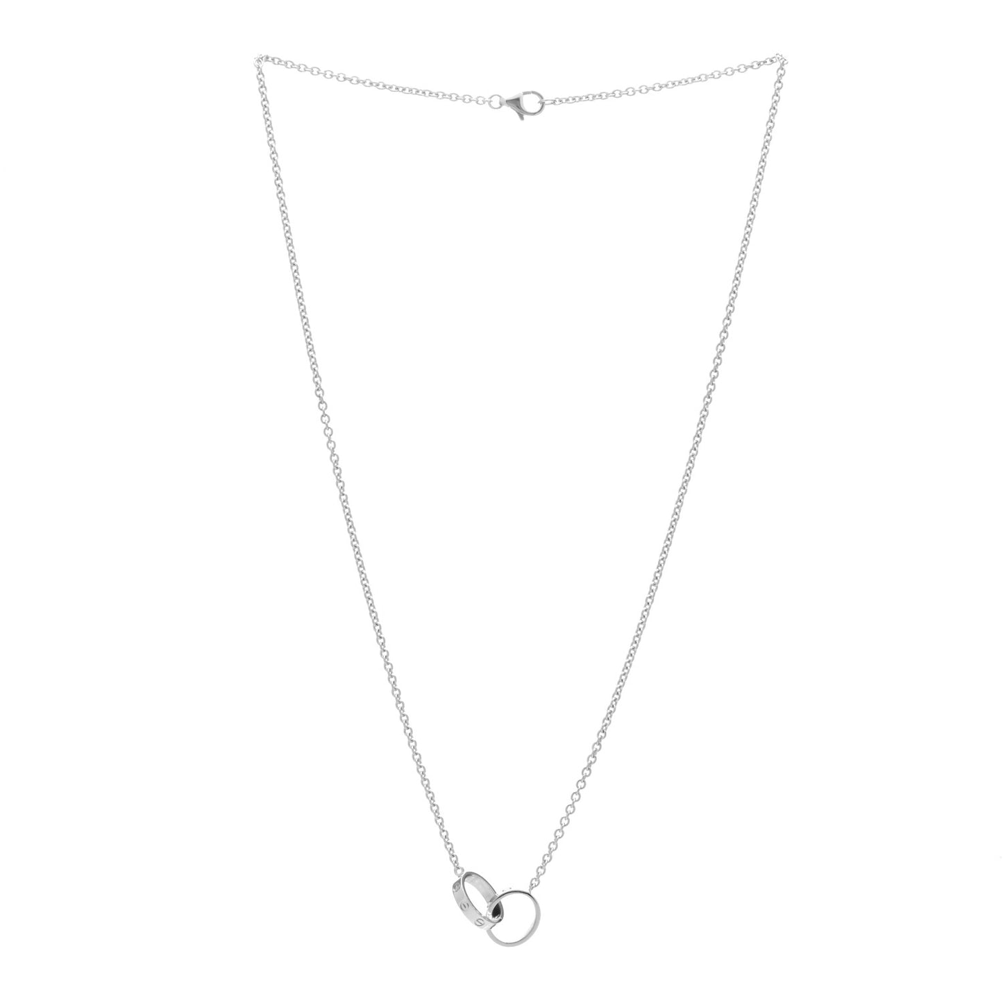 18K White Gold Interlocking LOVE Necklace