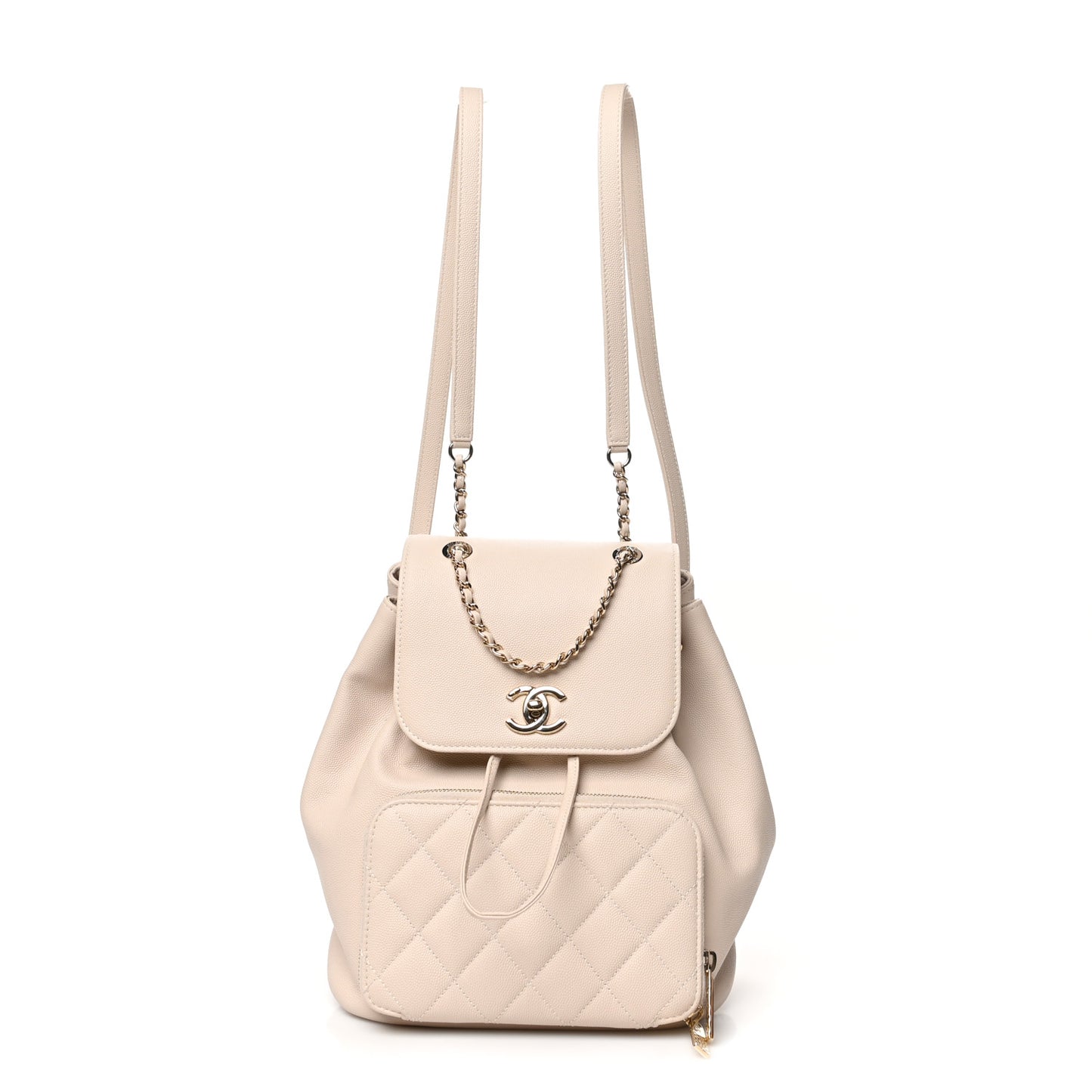 Caviar Quilted Business Affinity Backpack Beige