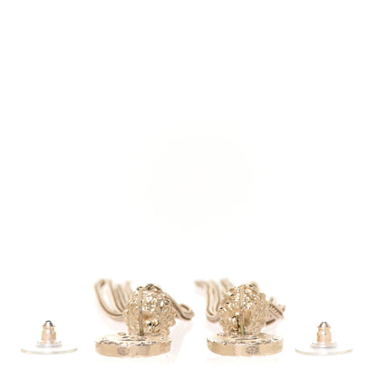 Chanel Metal CC Coin Tassel Earrings Gold 3 of 4
