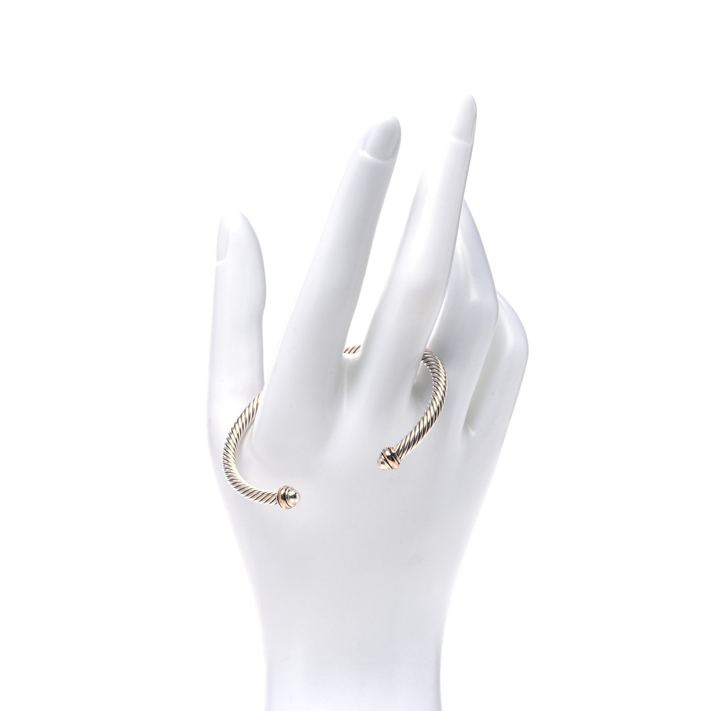 Sterling Silver 18K Yellow Gold 4mm Cable Classics Bracelet