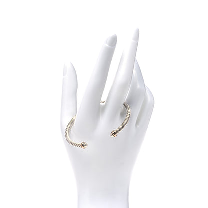 David Yurman Sterling Silver 18K Yellow Gold 4mm Cable Classics Bracelet 2 of 4