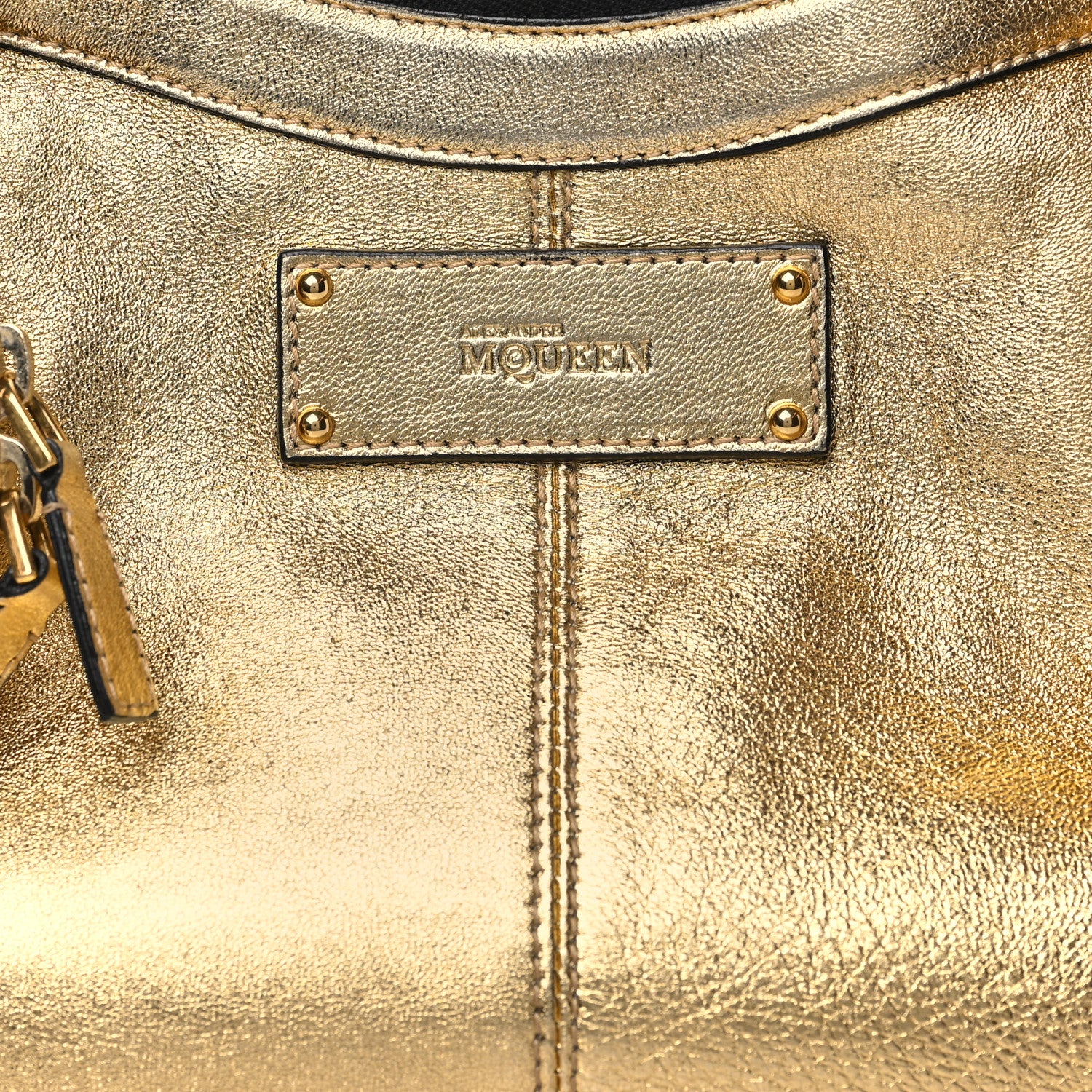 Alexander McQueen Metallic Crackled Lambskin De Manta Clutch Gold 8 of 11