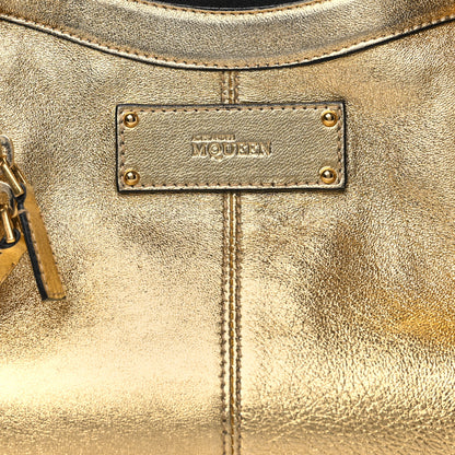 Alexander McQueen Metallic Crackled Lambskin De Manta Clutch Gold 8 of 11
