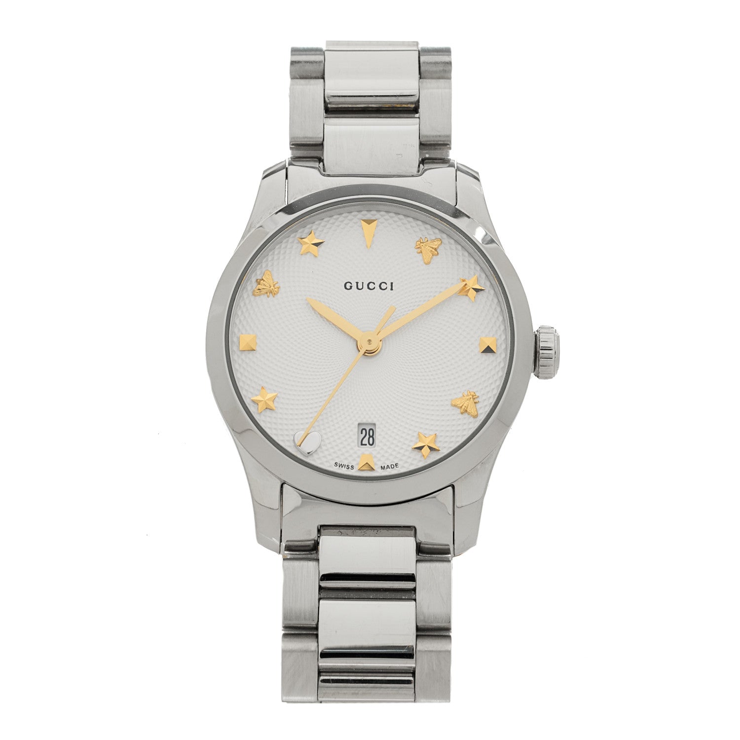 Gucci Stainless Steel 27mm G-Timeless Charm Quartz Watch 1 of 4