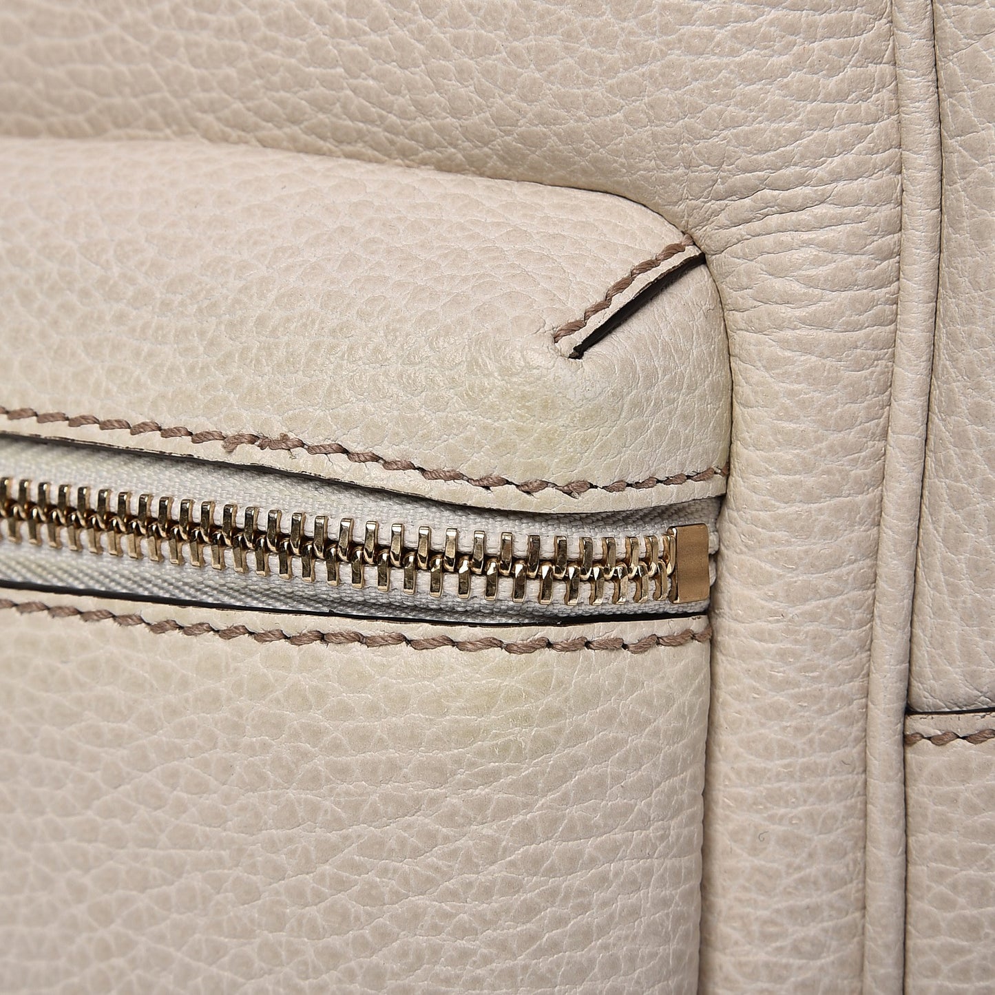 Pebbled Calfskin Soho Chain Backpack Off White