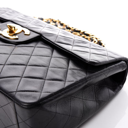 Chanel Lambskin Quilted XL Jumbo Single Flap Black 11 of 19