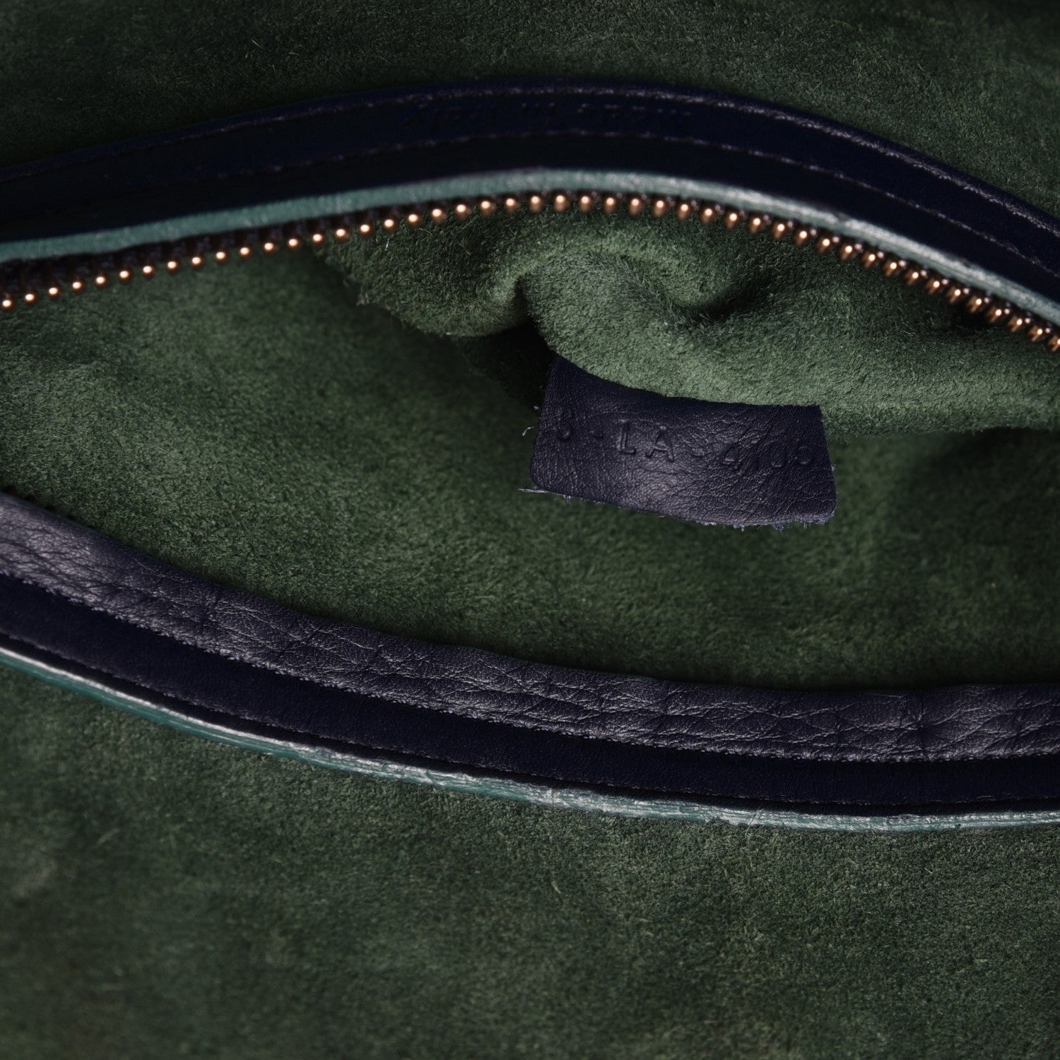 Celine Supple Calfskin Medium Phantom Luggage Navy Blue Green Trim 8 of 11