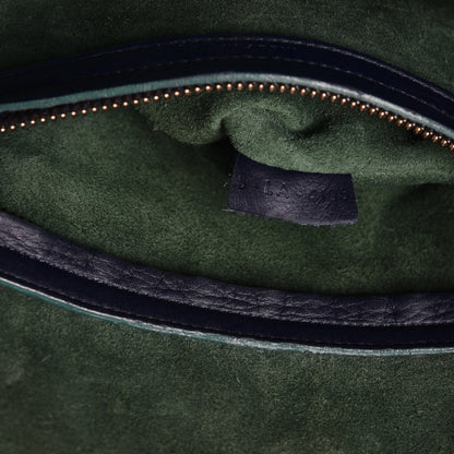 Celine Supple Calfskin Medium Phantom Luggage Navy Blue Green Trim 8 of 11