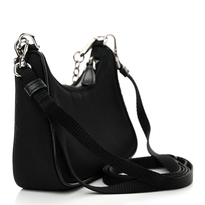 Prada Tessuto Nylon Mini Re-Edition 2000 Shoulder Bag Black 3 of 12
