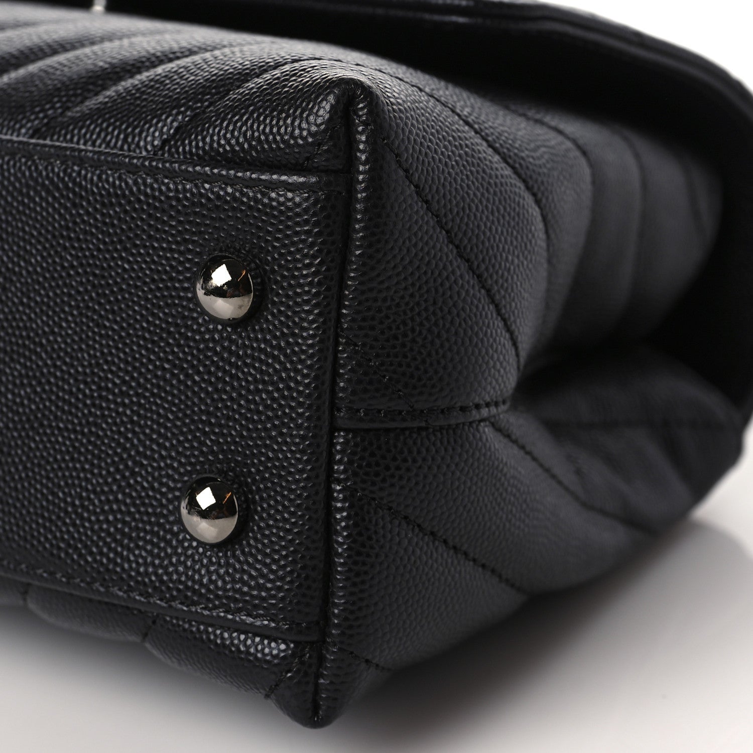 Chanel Caviar Chevron Quilted Mini Coco Handle Flap Black 8 of 8