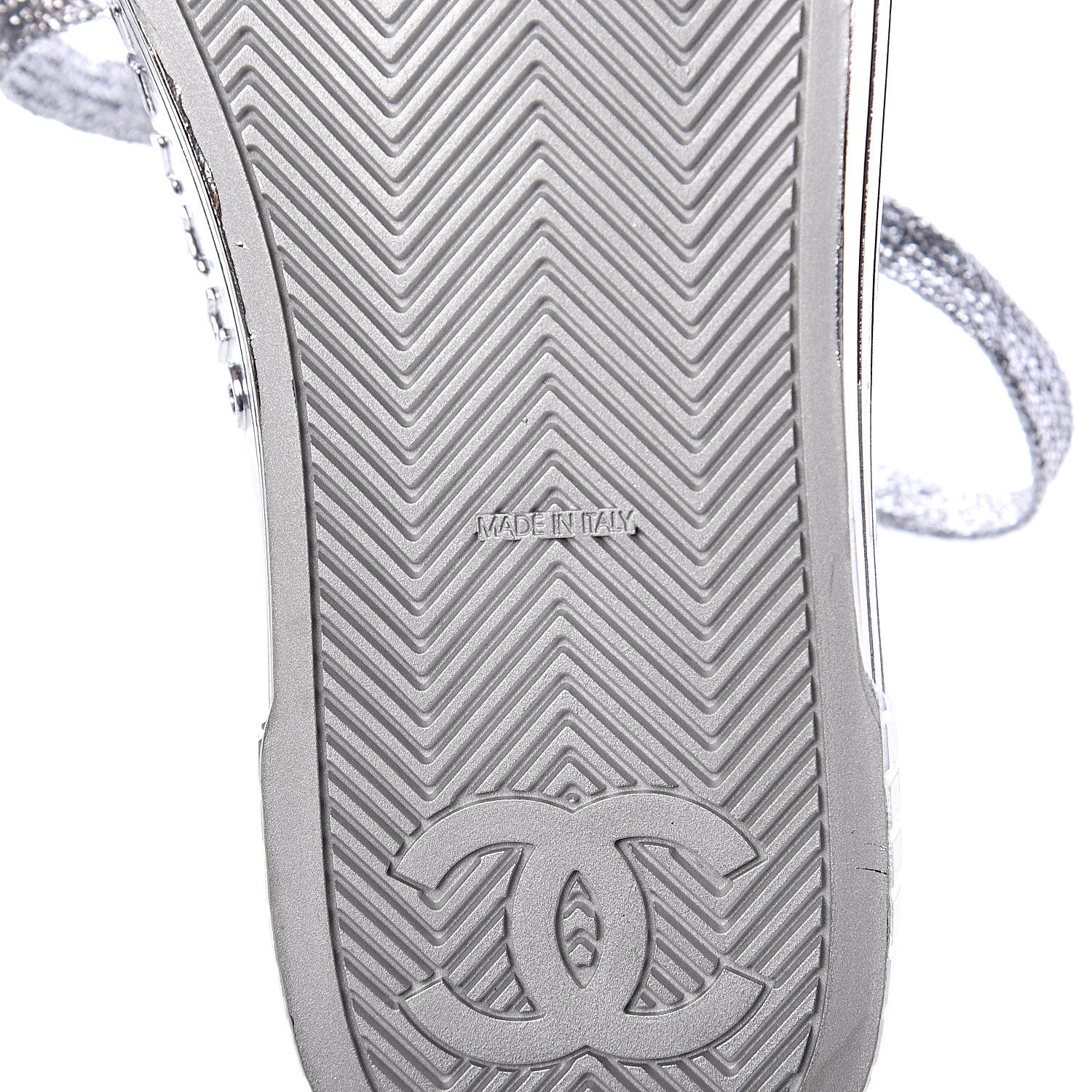 Chanel Laminated Lambskin Sneakers 39.5 Silver 7 of 7