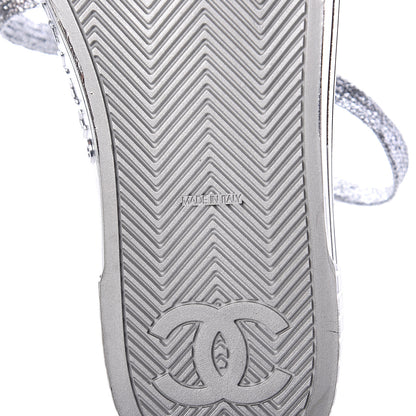 Chanel Laminated Lambskin Sneakers 39.5 Silver 7 of 7
