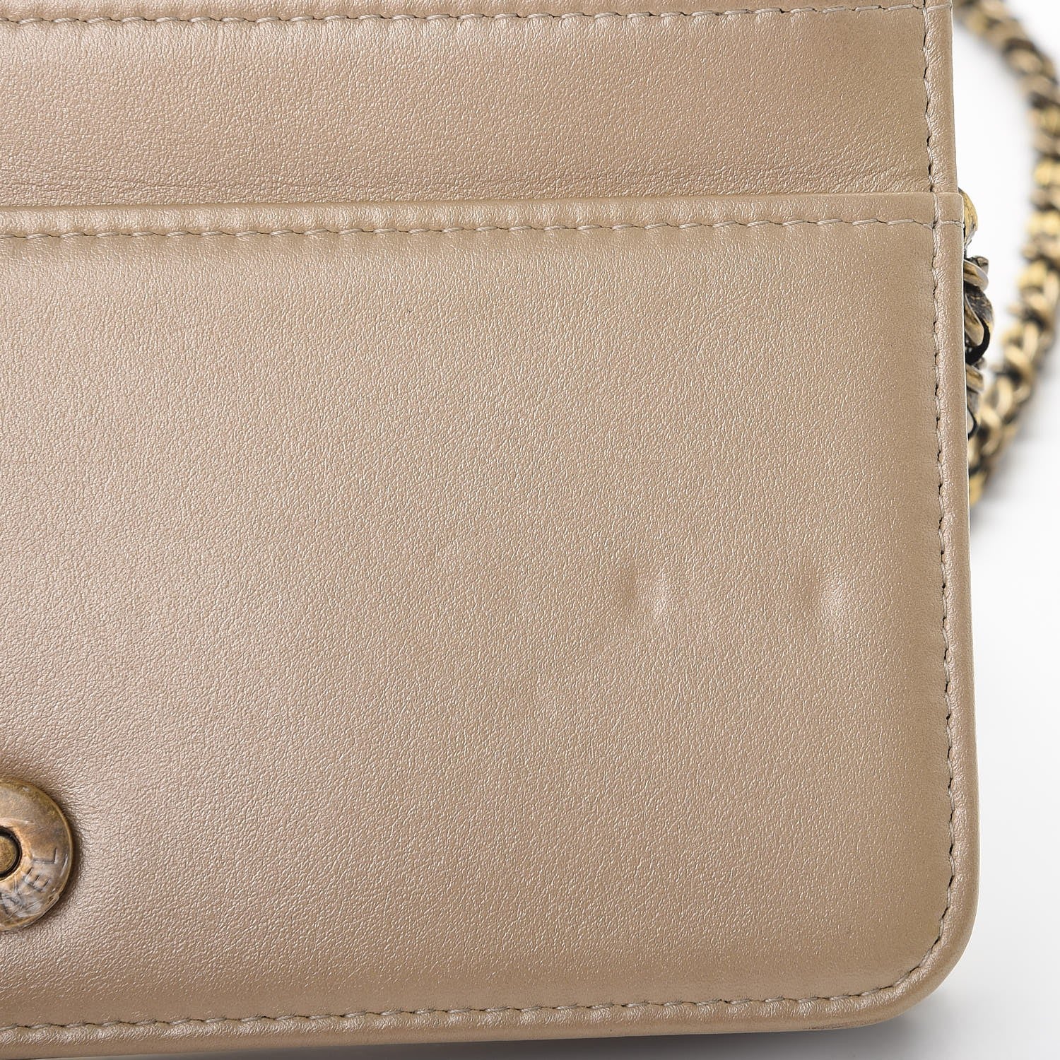Chanel Metallic Calfskin Quilted Boy Wallet On Chain WOC Gold 9 of 12