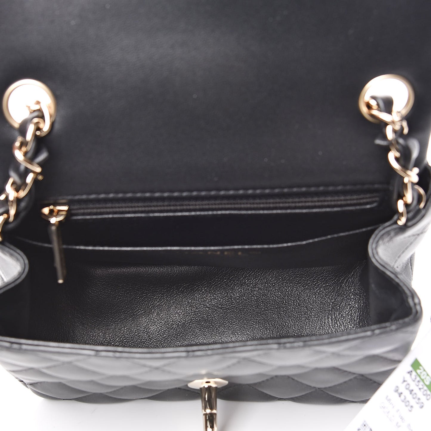 Lambskin Quilted Mini Square Flap Black