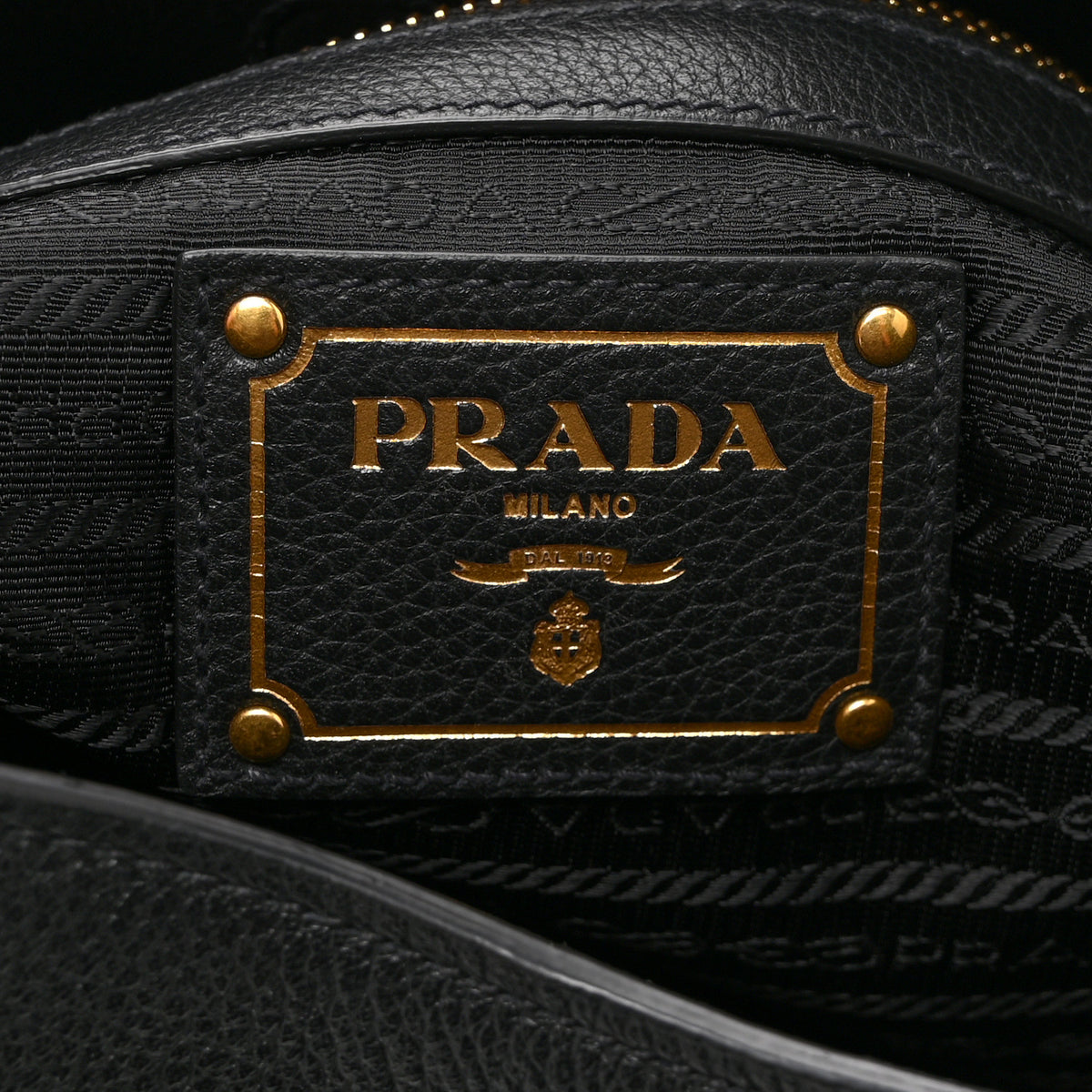Prada Vitello Phenix Embossed Logo Hobo Black 6 of 10