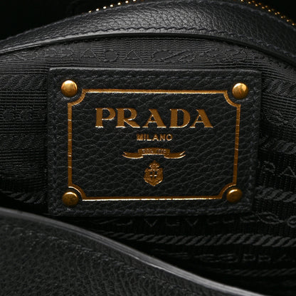 Prada Vitello Phenix Embossed Logo Hobo Black 6 of 10