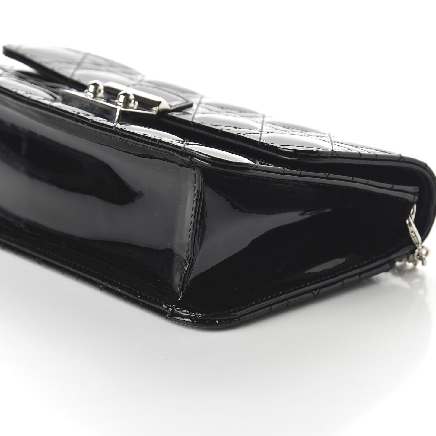 Patent Cannage Miss Dior Promenade Pouch Black