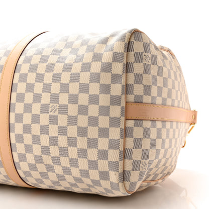 Louis Vuitton Damier Azur Keepall Bandouliere 55 9 of 17