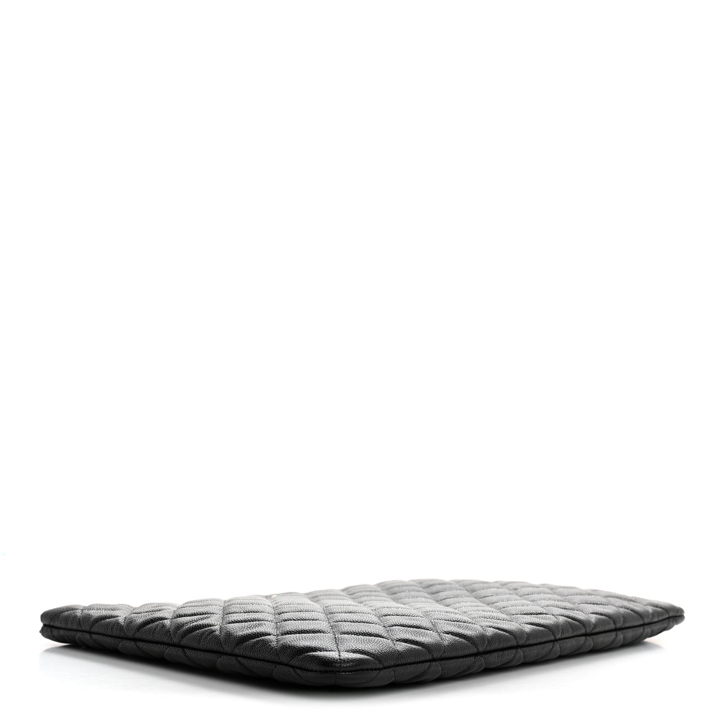 Caviar Quilted Large Cosmetic Case Black