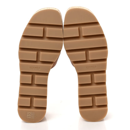 Hermes Calfskin Cork Eze 30 Sandals 39 Marron Glaise 5 of 9
