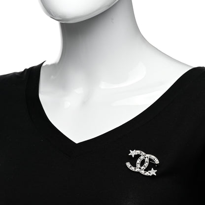 Chanel Crystal Starfall CC Brooch Silver 2 of 5