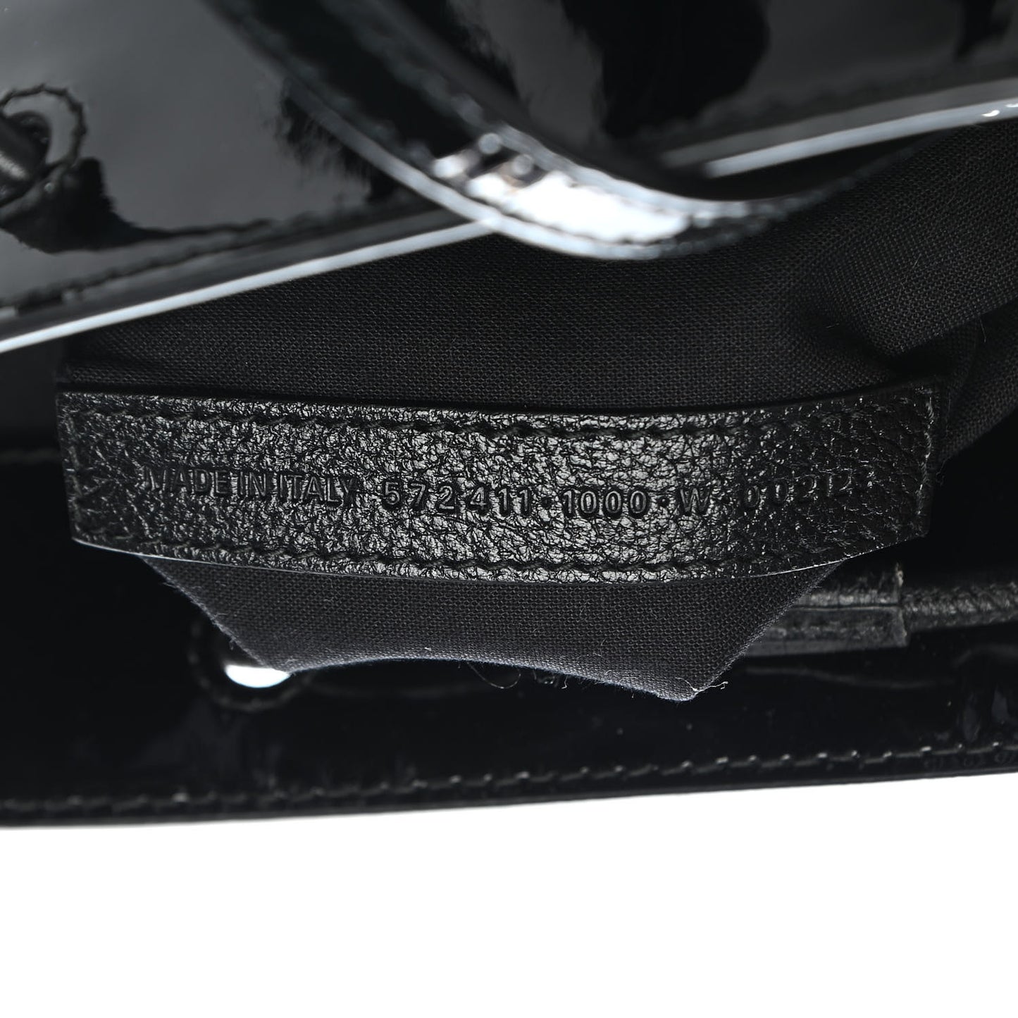 Patent Calfskin Logo Shopping Tote XXS Black