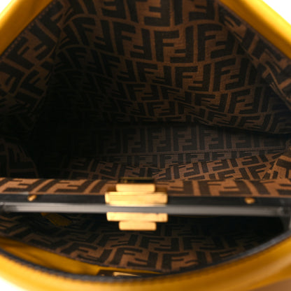 Fendi Vitello Zucca Large Peekaboo Iconic Satchel Yellow Tobacco 5 of 10