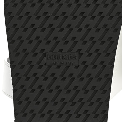 Hermes Calfskin Womens Chypre Sandals 37 White 8 of 10