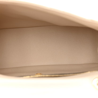 Salvatore Ferragamo Calfskin Quilted Gancini Flap Bag Bone 5 of 10