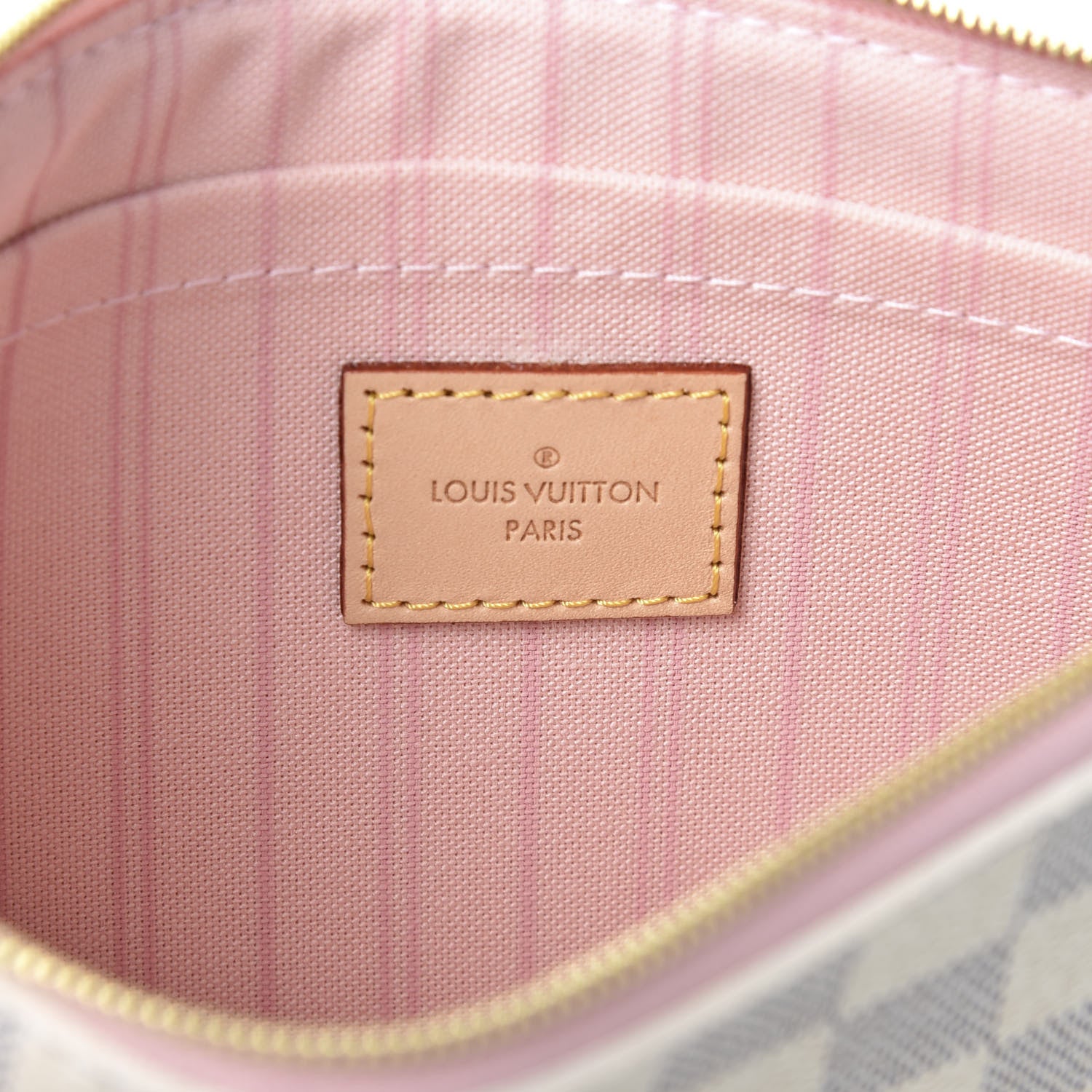 Louis Vuitton Damier Azur Neverfull MM GM Pochette Rose Ballerine 7 of 8