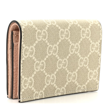 Gucci Dollar Calfskin GG Supreme Monogram GG Marmont Card Case Perfect Pink Beige Mystic White 3 of 8