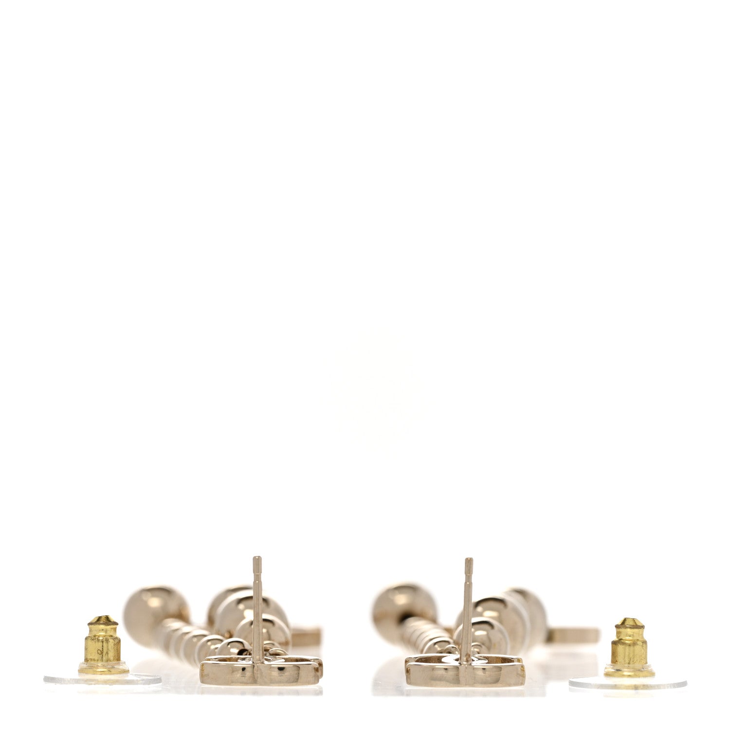 Chanel Metal CC Bead Drop Earrings Gold 3 of 5