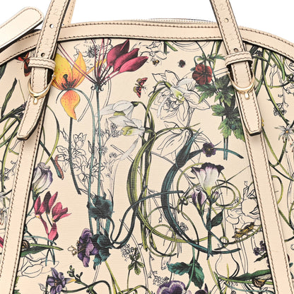 Gucci Canvas Flora Infinity Medium Nice Top Handle Dome Bag White 8 of 22