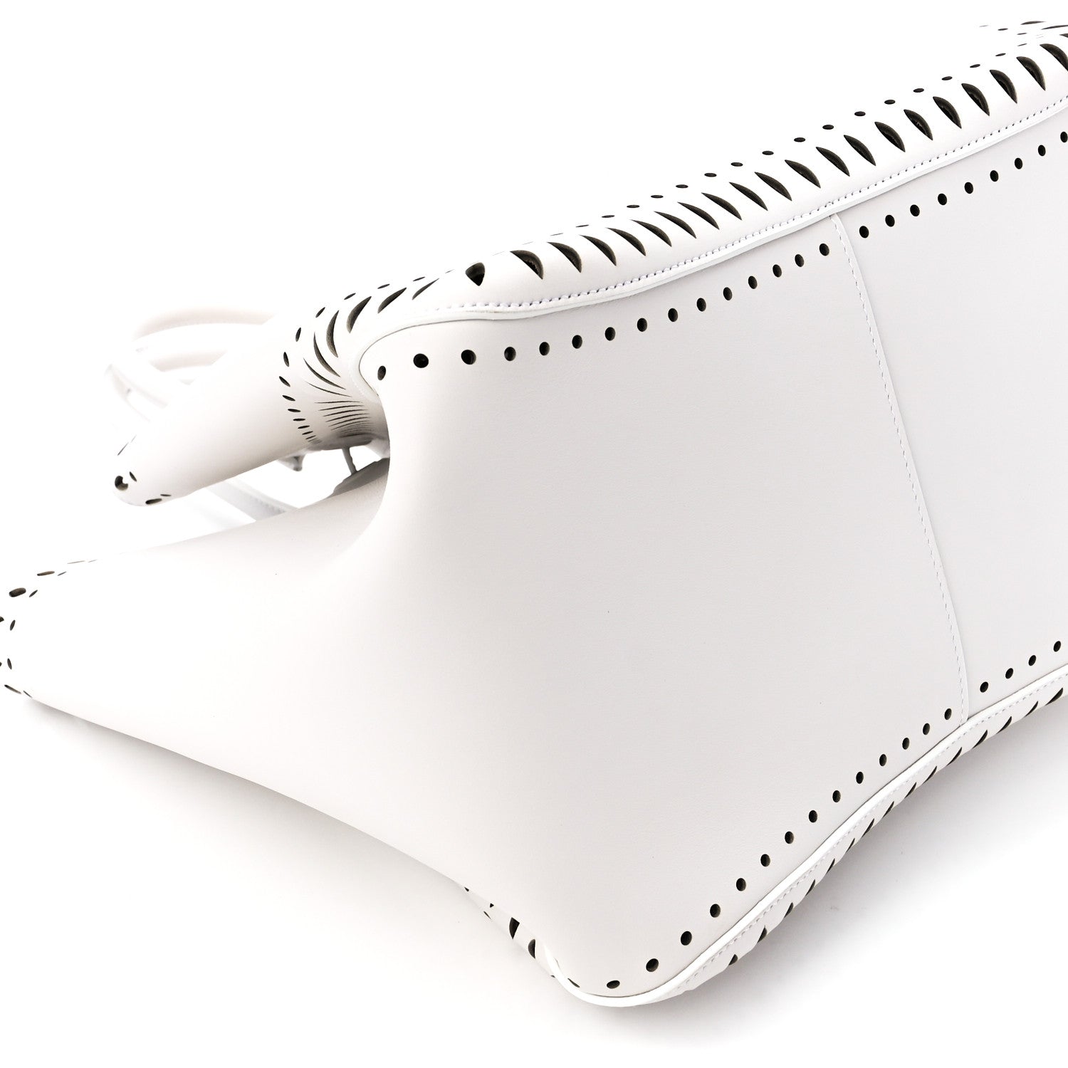 Alaia Calfskin Laser Cut Angele 20 Top Handle Bag White 12 of 13