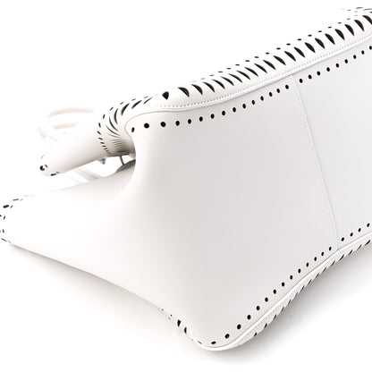Alaia Calfskin Laser Cut Angele 20 Top Handle Bag White 12 of 13